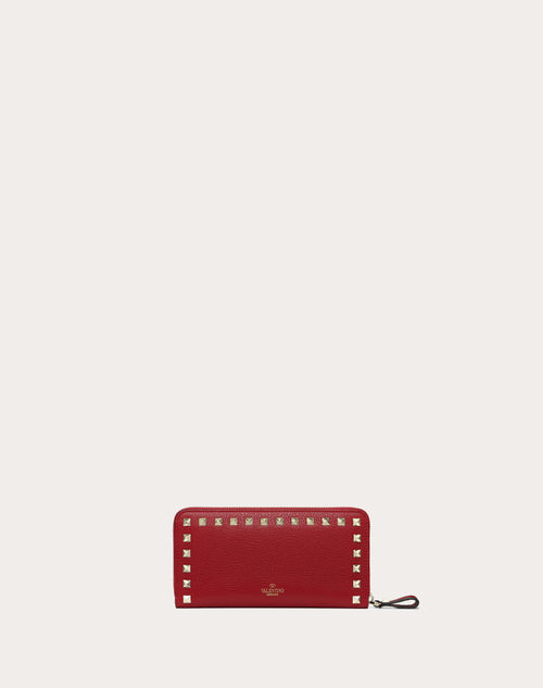 Valentino Garavani Women's Rockstud Pet Customizable Zip Wallet - Red - Wallets