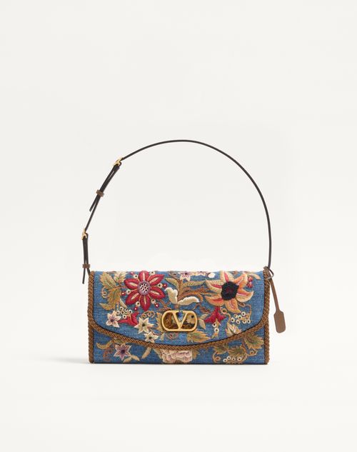 Valentino Garavani - 발렌티노 가라바니 드베인 엠브로이더리 데님 스몰 숄더백 - 데님/멀티컬러 - 여성 - 숄더백