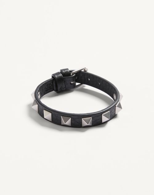 ロックスタッズ レザーブレスレット for メンズ インチ ブラック ロックスタッズ レザーブレスレット for メンズ インチ ブラック