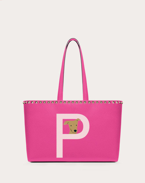 VALENTINO GARAVANI ROCKSTUD PET CUSTOMIZABLE SMALL TOTE BAG