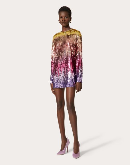 Valentino - Robe Courte Brodée Tulle Illusione - Multicolor - Femme - Tenues De Fête