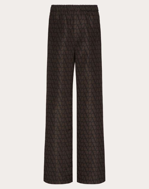 Valentino - Pantalon Cargo En Faille De Soie À Imprimé Toile Iconographe Façon All-over - Ébène/noir - Homme - Shorts Et Pantalons