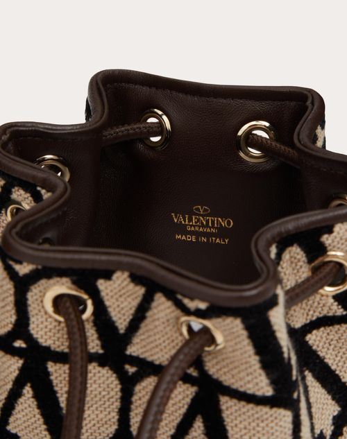 V Logo Signature Mini Leather Shoulder Bag in Gold - Valentino