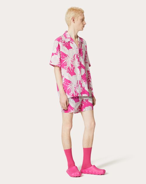 Valentino - Pineapple Print Nylon Swimsuit - Pink/white - Man - Beachwear