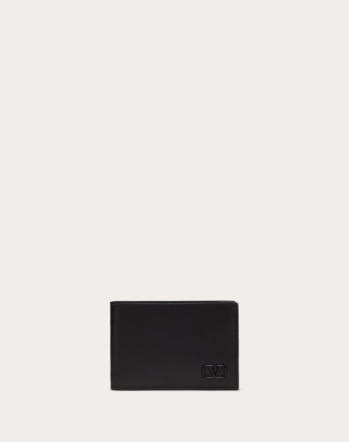 Valentino Garavani - Vlogo Signature Wallet For Us Dollars - Black - Man - Wallets And Small Leather Goods