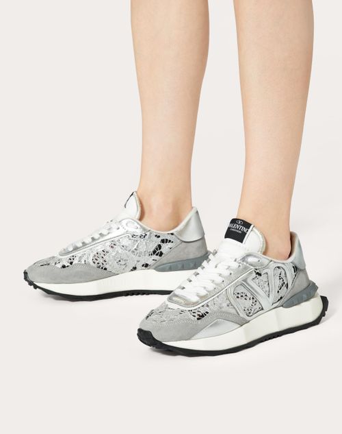 And Mesh Lacerunner Sneaker for in Silver/pastel | Valentino