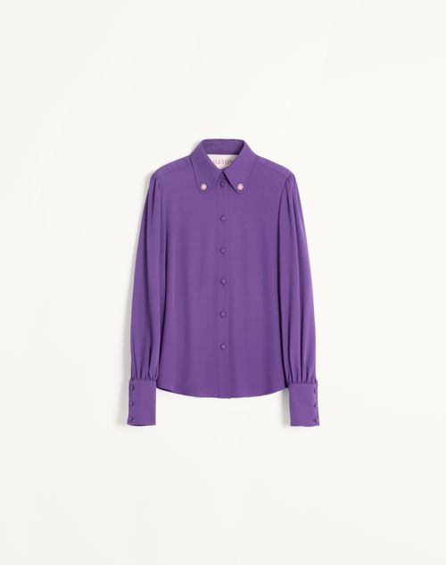 Valentino - Georgette Blouse - Purple Orchid - Woman - Shirts And Tops