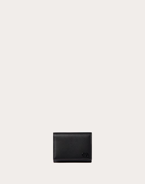 ミニ Vロゴ シグネチャー カーフスキン ウォレット for メンズ インチ ブラック | Valentino JP
