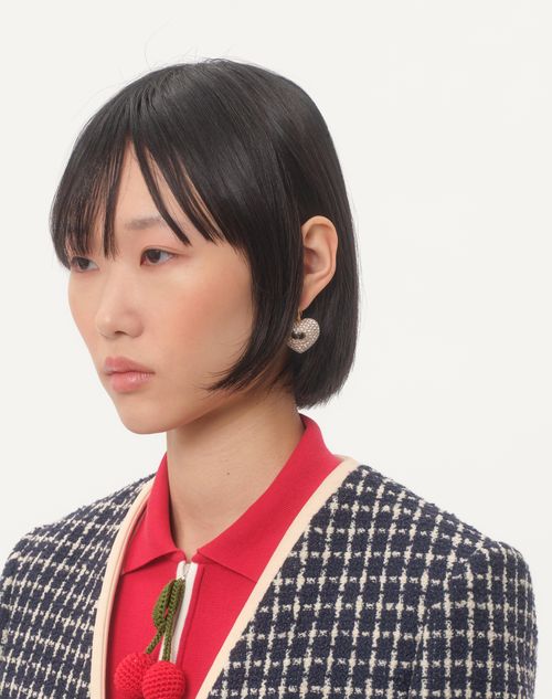 Valentino Garavani - Coeur Royal Metal, Enamel And Swarovski® Crystal Earrings - Gold/black/crystal - Woman - Jewellery