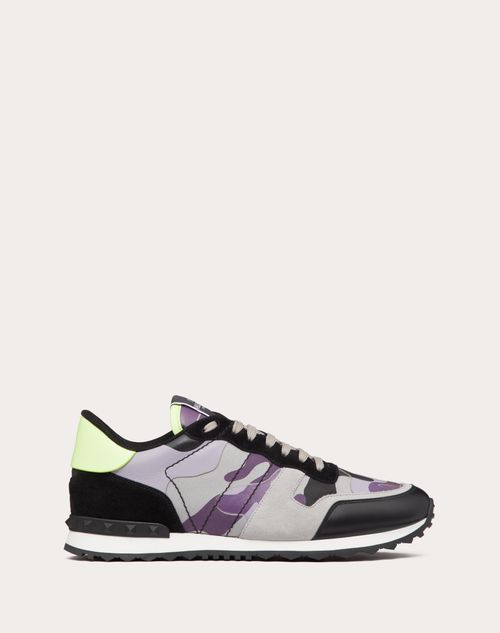 Valentino Garavani - Camouflage Rockrunner Sneaker - Grey/lilac/black - Man - Rockrunner - M Shoes