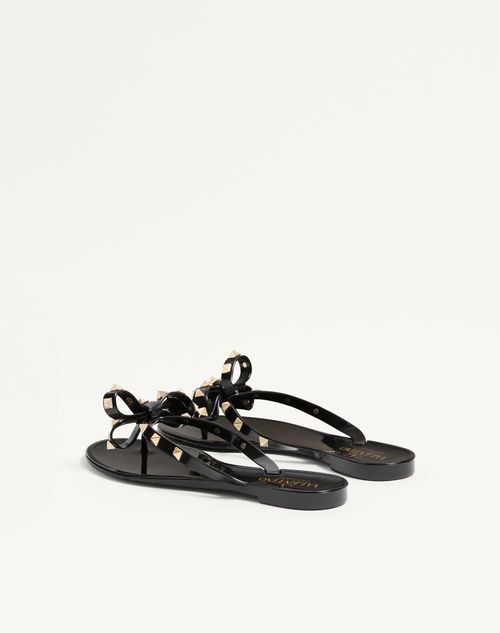 Valentino Garavani - Rockstud Rubber Slipper - Black - Woman - Slides And Thongs
