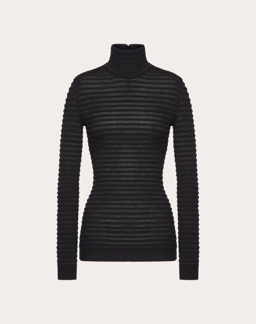 Valentino - Viscose And Wool Jumper - Black - Woman - Knitwear