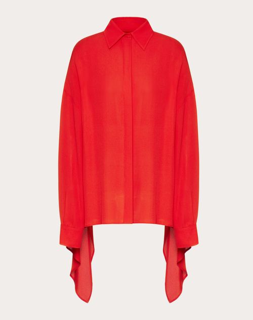 Valentino - Georgette Shirt - Lipstick Red - Woman - Woman Ready To Wear Sale