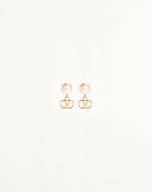 Vロゴ シグネチャー メタル X パール ピアス for ウィメンズ Vロゴ シグネチャー メタル X パール ピアス for ウィメンズ