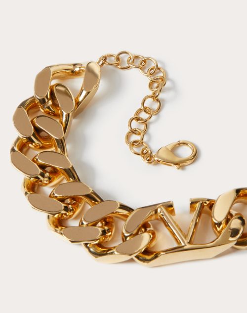 V Logo Signature Chain Choker in Black - Valentino Garavani