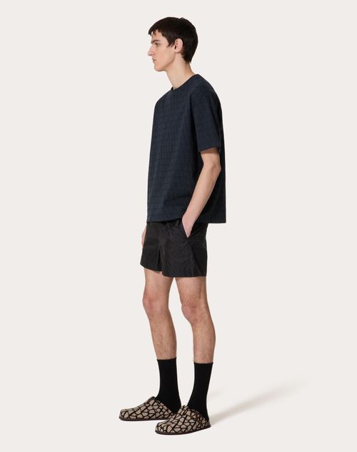 Valentino - Toile Iconographe Pattern Nylon Swimsuit - Navy - Man - Ready To Wear