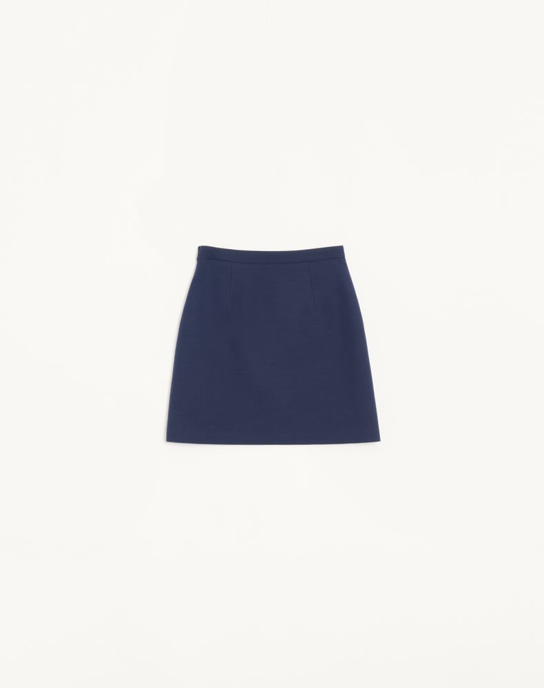 Valentino Crepe Couture Short Skirt Woman Blue 48