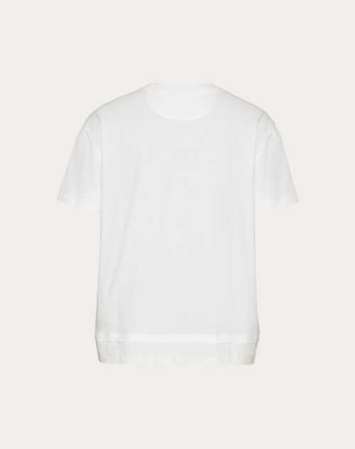 Valentino - T-shirt En Coton Avec Détail Toile Iconographe - Blanc - Homme - T-shirts Et Sweat-shirts