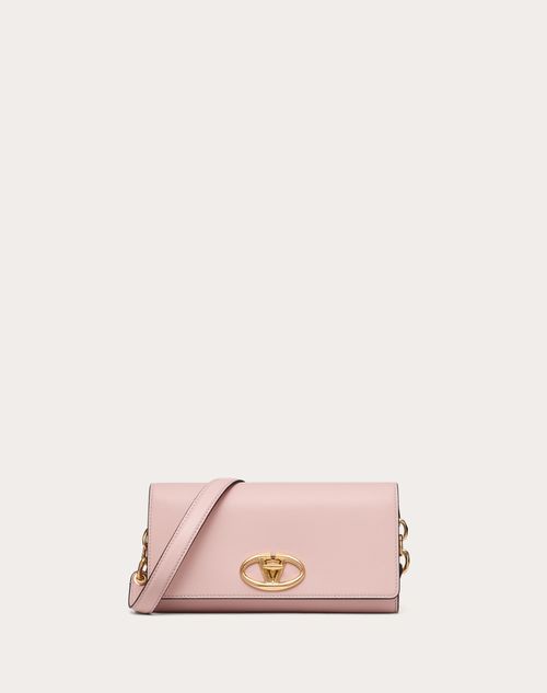 Valentino Garavani - Vlogo The Bold Edition Wallet With Shoulder Strap In Nappa - Rose Quartz - Woman - Wallets & Cardcases - Accessories