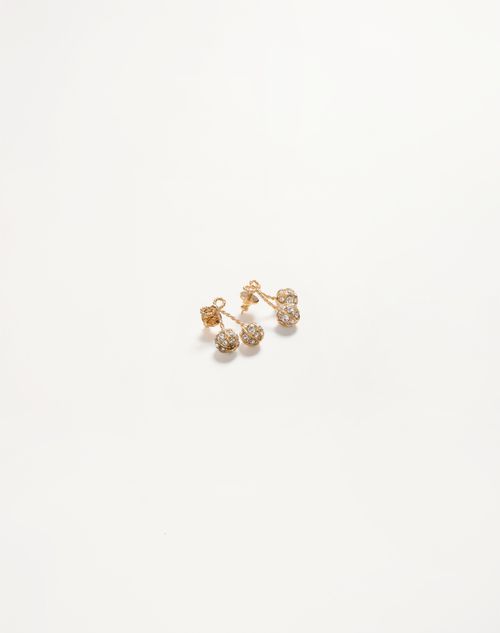 Valentino Garavani - Cherryfic Metal And Swarovski® Crystal Earrings - Gold/crystal - Woman - Jewelry