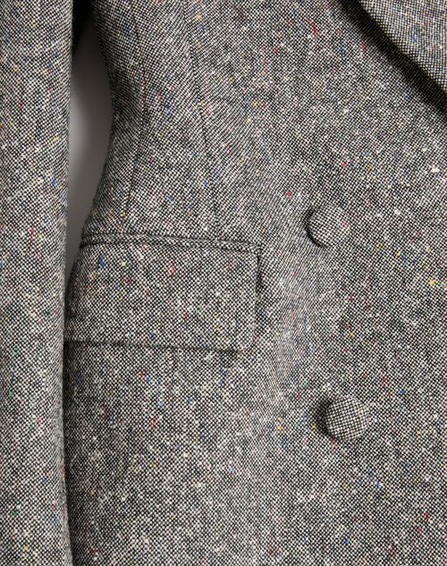 Valentino - Double-breasted Blazer In Natté Buttoned Weave - Ivory/black - Woman - Jackets And Blazers