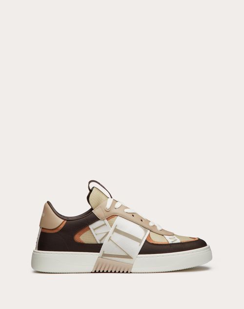 Valentino Garavani - Vl7n Low-top Calfskin And Nylon Banded Sneaker - Fondant - Man - Trainers