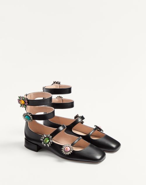 Preshoes Ballerinas With Straps In Kidskin With Jewel Preshoes Ballerinas With Straps In Kidskin With Jewel