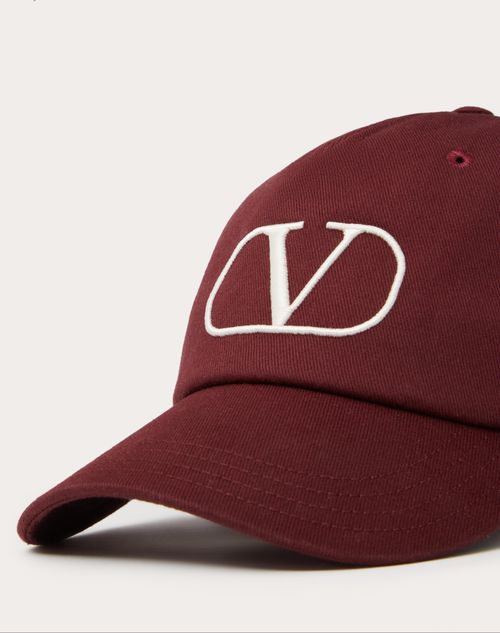 Valentino Garavani - Vlogo Signature Baseball Cap - Maroon/ivory - Man - Hats And Gloves