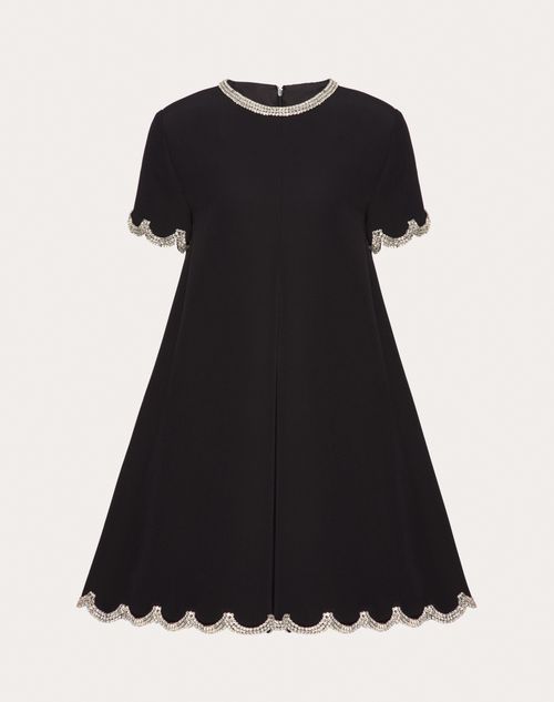 Valentino - Embroidered Structured Couture Short Dress - Black - Woman - Dresses