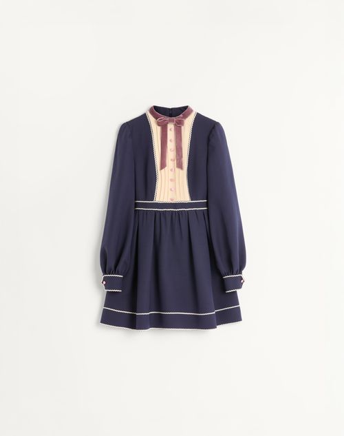 Valentino - Crepe Couture Short Dress - Indigo/birch - Woman - Dresses