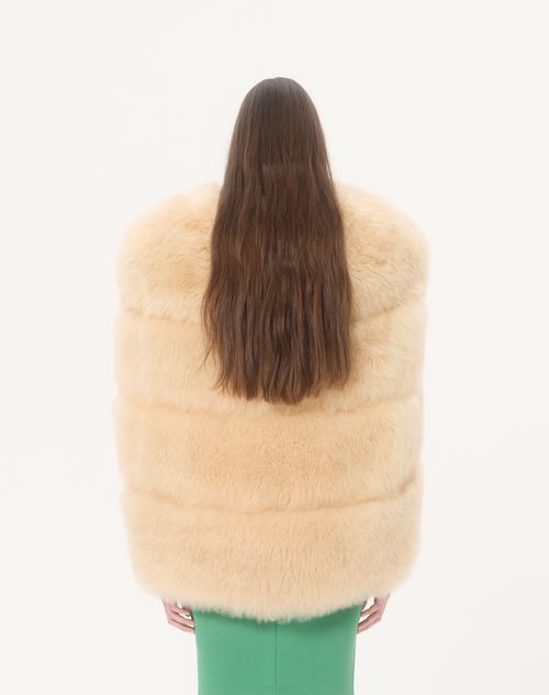 Valentino - Goat Cashmere Cape - Champagne - Woman - Coats And Outerwear