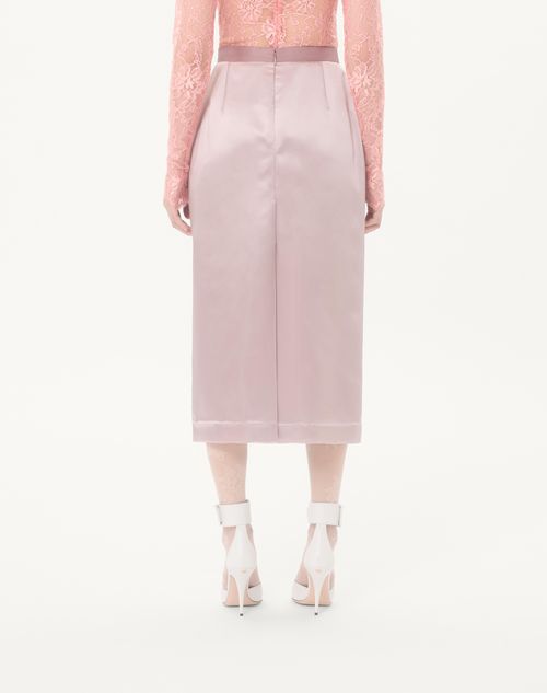 Valentino - Satin Skirt - Mauve - Woman - Skirts