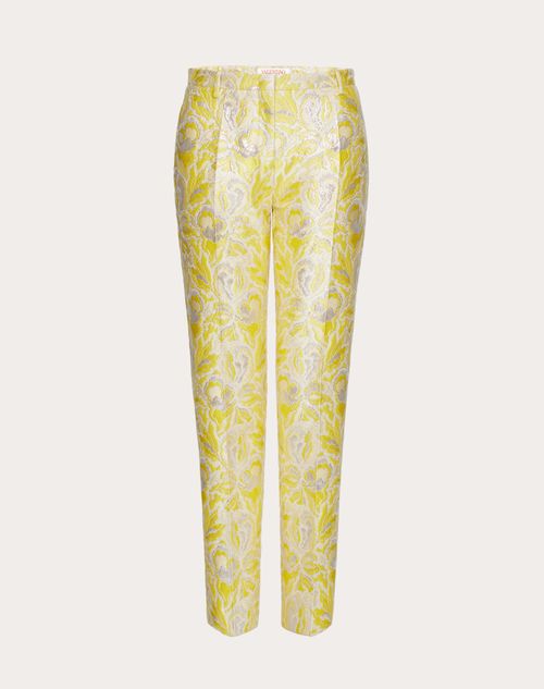 Valentino - Iris Brocade Trousers - Yellow - Woman - Trousers And Shorts