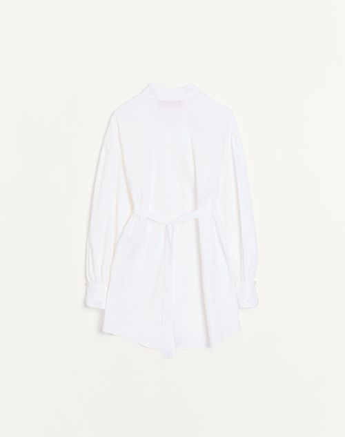 Valentino - Short Embroidered Cotton And Linen Dress - White - Woman - Ready To Wear