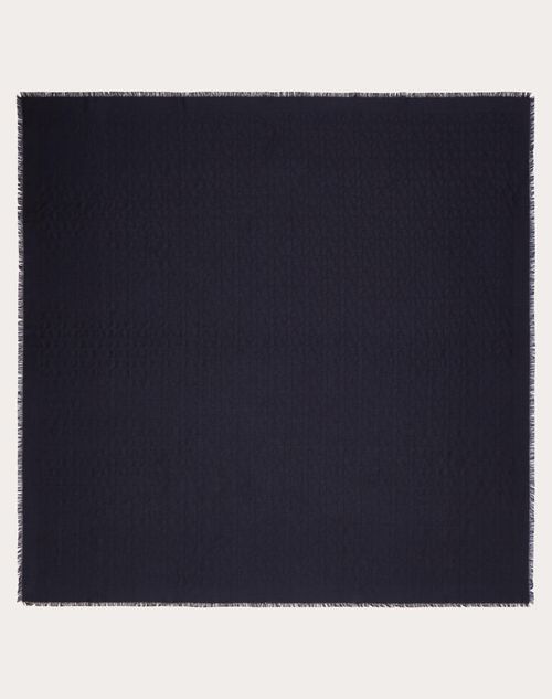 Valentino Garavani - Vlogo Signature Wool And Cashmere Shawl - Navy - Man - Soft Accessories