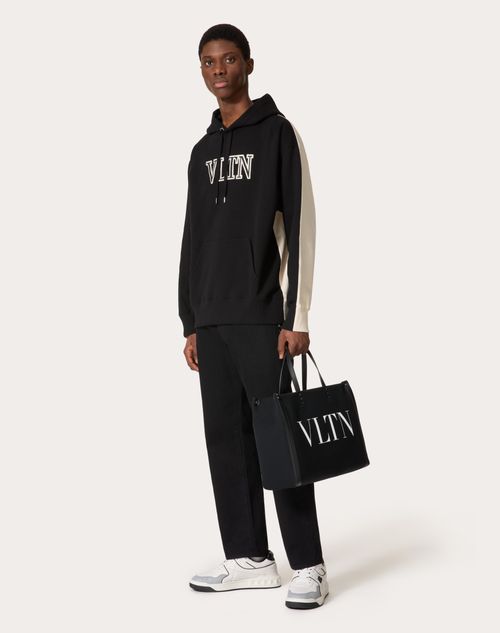 Valentino Garavani - Vltn Ecolab Medium Canvas Shopper - Black - Man - Vltn - M Bags
