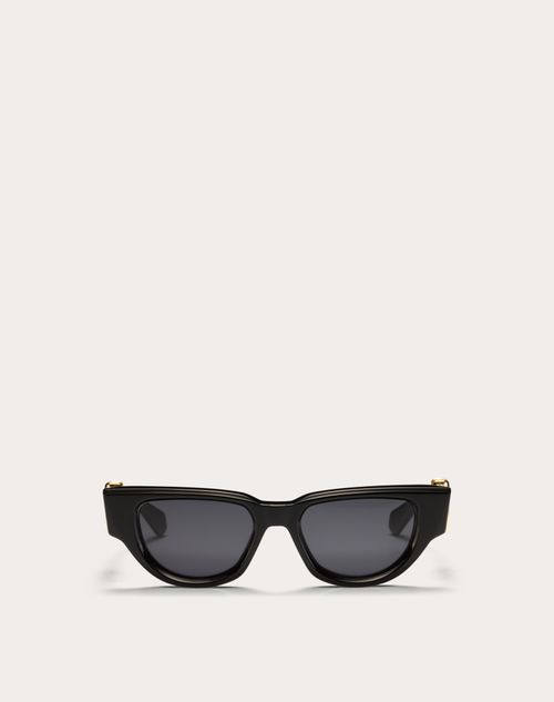 Valentino - Ii - Cat Eye Acetate Vlogo Frame - Black/dark Grey - Woman - Eyewear