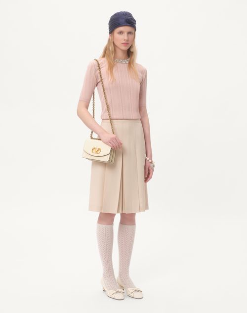 Valentino - Embroidered Wool Sweater - Nude - Woman - New Arrivals