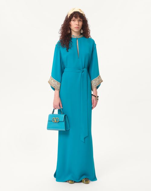 Valentino Garavani - Valentino Garavani Vsling Small Python Handbag - Peacock - Woman - Top Handle Bags