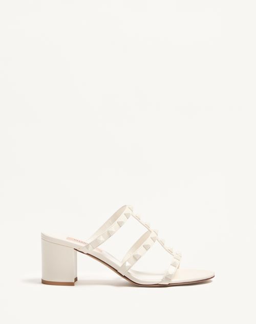 Valentino Garavani - Rockstud Slider Sandal In Calfskin With Tone-on-tone Studs 60mm - Ivory - Woman - Sandals