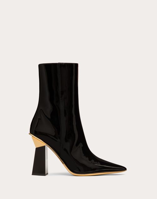 Valentino Garavani - Hyper One Stud Ankle Boot In Patent Leather 105mm - Black - Woman - Boots