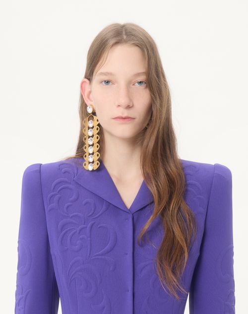 Valentino - Embroidered Cady Satin Coat - Purple - Woman - Coats And Outerwear