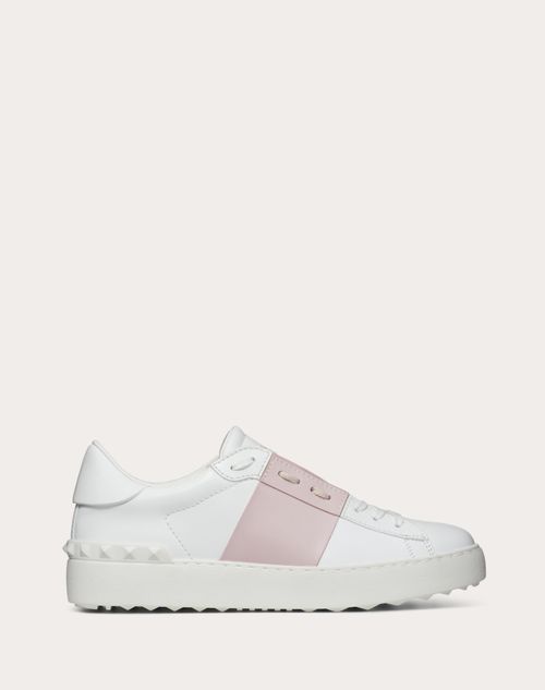 Valentino Garavani - Open Sneaker In Calfskin Leather - White/water Rose - Woman - Sneakers