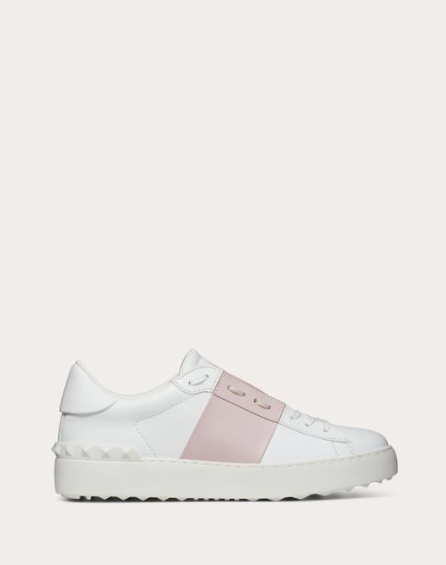 Open Sneaker In Calfskin Leather for Woman in Rose | Valentino US