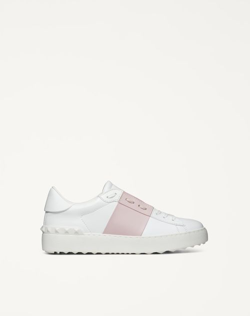 Valentino Garavani - Open Sneaker In Calfskin Leather - White/water Rose - Woman - Sneakers