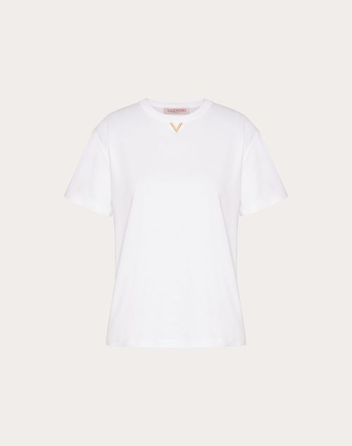 Valentino - T-shirt Aus Jersey Cotton - Weiß - Frau - Kleidung