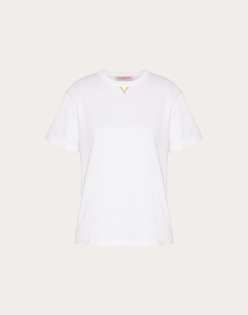 Valentino - T-shirt In Cotton Jersey - Bianco - Donna - Regali Per Lei