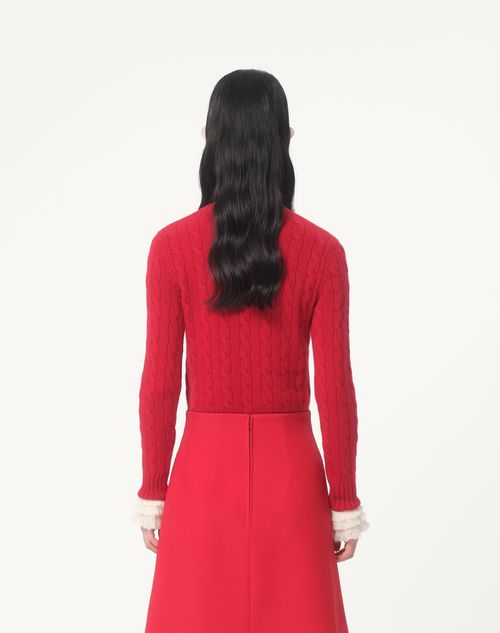 Valentino - Cashmere Sweater - Red/ivory - Woman - Knitwear