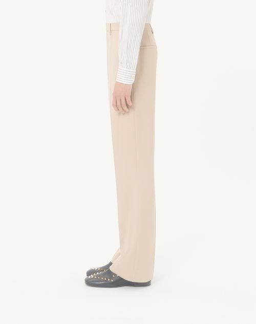 Valentino - Valentino Diagonal Wool Trousers - Light Grey - Man - Trousers And Shorts
