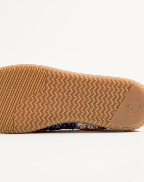 Valentino Garavani - Cosmatesque Leather Sneaker With Sequins And Floral Embroidery - Multicolor - Man - Sneakers